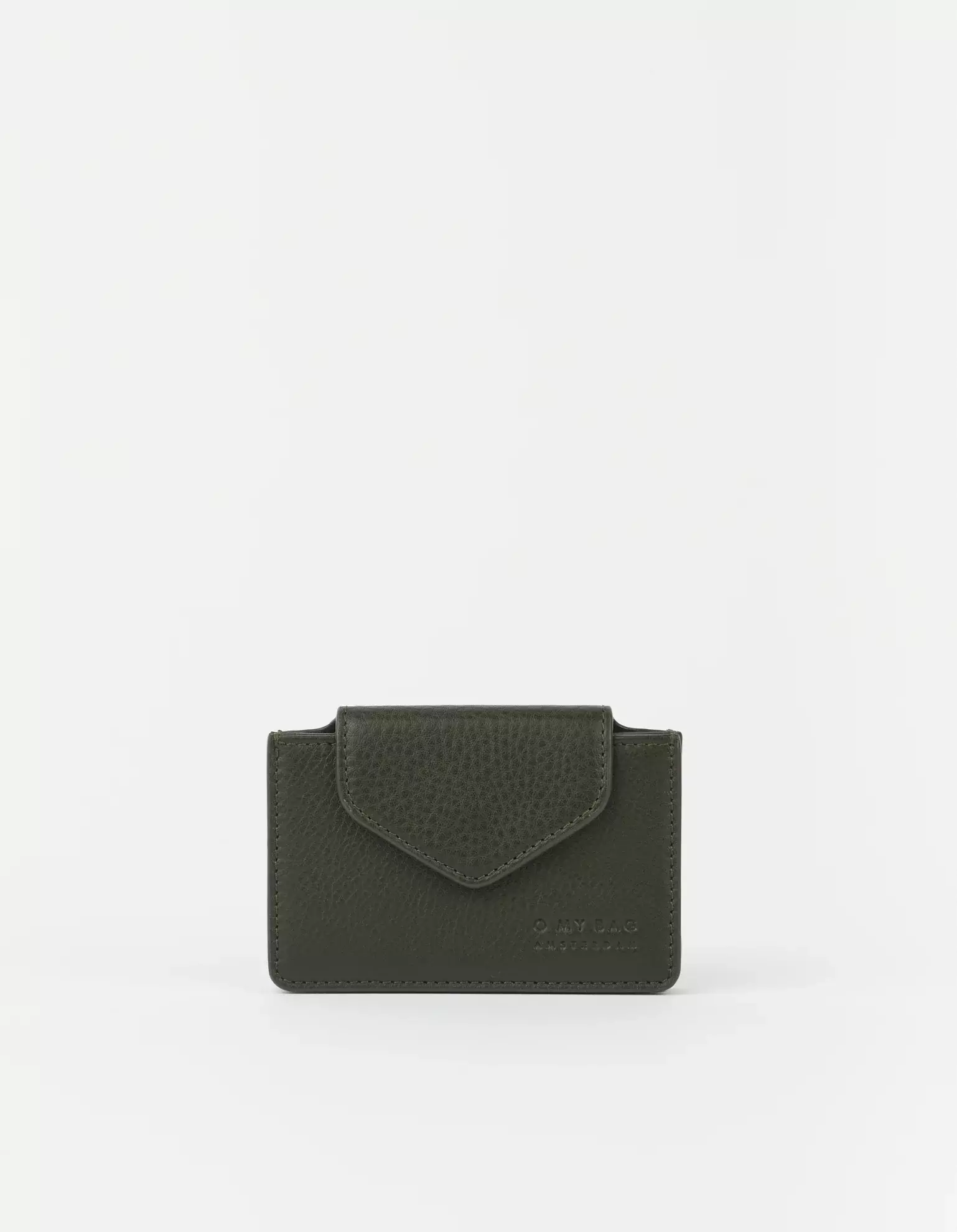 O MY BAG Harmonica Wallet Moss Soft Grain Leather Portemonnaie Geldbörse grün